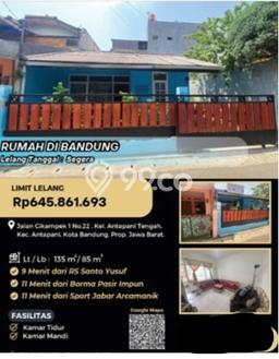 LOKASI PREMIUM! Rumah Berkembang di Antapani, LT 135m² LB 85m² LOKASI PREMIUM! Rumah Berkembang di Antapani, LT 135m² LB 85m²