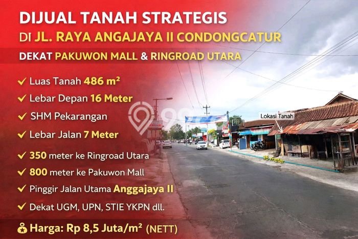 Tanah Dijual di Sleman Seluas 486m2 Strategis Tanah Dijual di Sleman Seluas 486m2 Strategis
