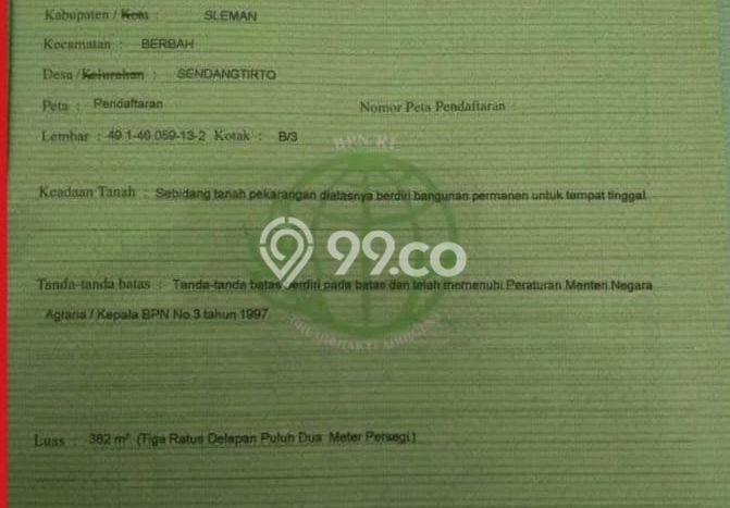 Tanah Komersial Dijual di Sleman Sleman 382m2 Tanah Komersial Dijual di Sleman Sleman 382m2