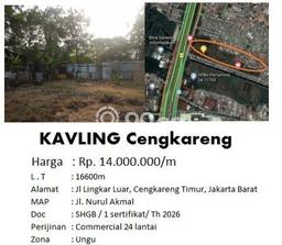 Tanah Dijual Lokasi Cengkareng, Jakarta Barat Luas 16600m2 Legalitas Aman Tanah Dijual Lokasi Cengkareng, Jakarta Barat Luas 16600m2 Legalitas Aman