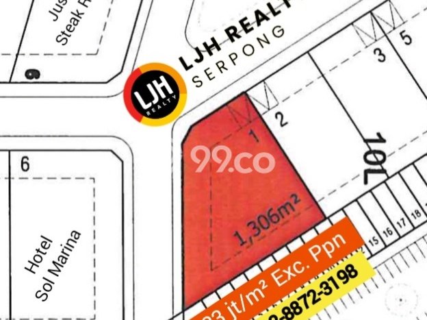 Tanah Lokasi Strategis Kawasan Alam Sutera, Luas 1306m2m², Akses ke Pusat Kota, Lingkungan Nyaman Tanah Lokasi Strategis Kawasan Alam Sutera, Luas 1306m2m², Akses ke Pusat Kota, Lingkungan Nyaman