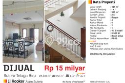 NEW LISTING! Rumah Premium di Alam Sutera, Luas 421m² Bangunan 350m² NEW LISTING! Rumah Premium di Alam Sutera, Luas 421m² Bangunan 350m²
