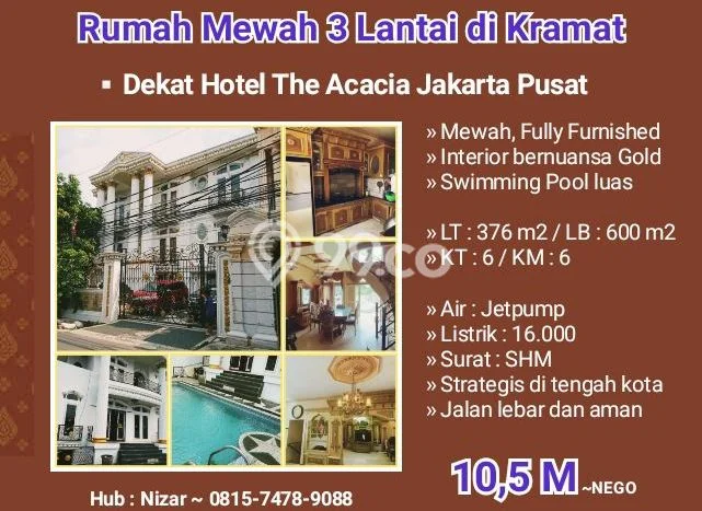 For Sale! Premium House LT 376m2 Desain Elegan di Kramat For Sale! Premium House LT 376m2 Desain Elegan di Kramat
