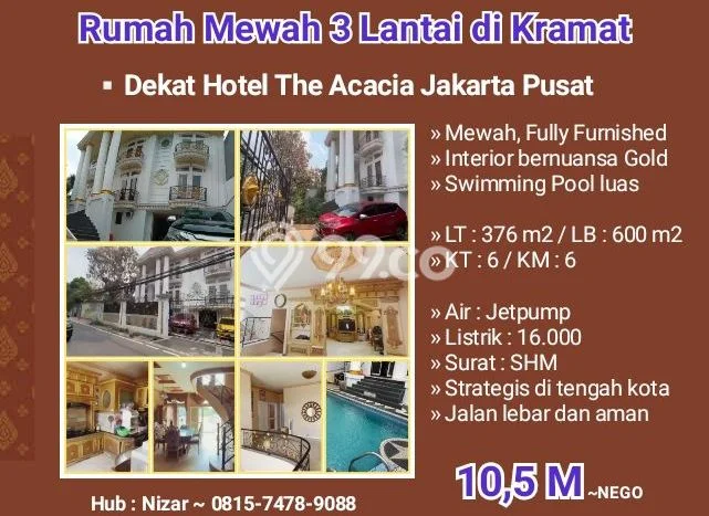For Sale! Premium House LT 376m2 Desain Elegan di Kramat For Sale! Premium House LT 376m2 Desain Elegan di Kramat