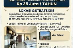 Apartemen Disewakan Murah 0 KT / 1 KM di Jatinangor, Sumedang Apartemen Disewakan Murah 0 KT / 1 KM di Jatinangor, Sumedang