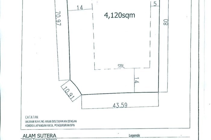 Lahan Disewakan Lokasi Alam Sutera Tangerang Luas 4120m2 Lahan Disewakan Lokasi Alam Sutera Tangerang Luas 4120m2