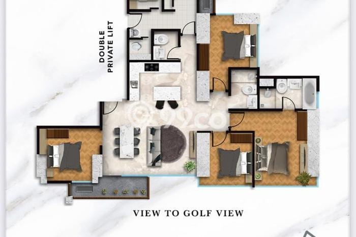 Apartemen Minimalis untuk Disewa, 4 Kamar di Tangerang Apartemen Minimalis untuk Disewa, 4 Kamar di Tangerang