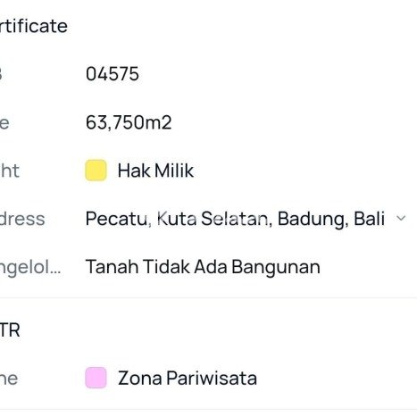 Tanah Investasi Dijual di Badung Punya Luas 63700m2 Tanah Investasi Dijual di Badung Punya Luas 63700m2