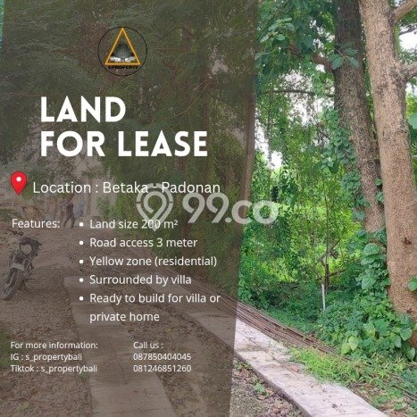Disewakan Tanah di Badung, Luas 200m2 Area Berkembang Disewakan Tanah di Badung, Luas 200m2 Area Berkembang