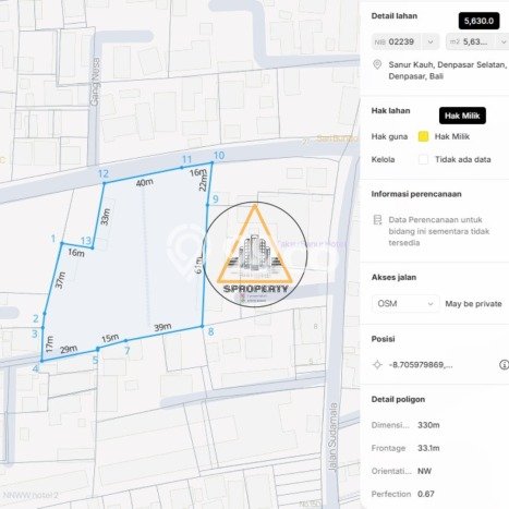 Kavling Tanah untuk Disewa di Sanur Lahan Luas 2200m2 Kavling Tanah untuk Disewa di Sanur Lahan Luas 2200m2