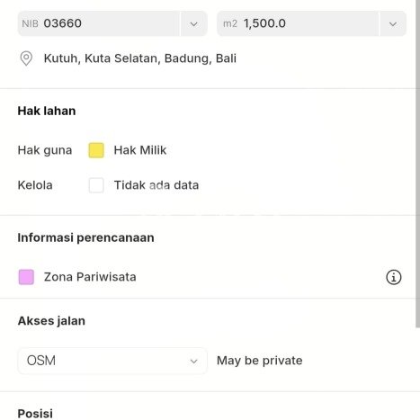 Dijual Tanah Lokasi Kutuh, Badung Seluas 200m2 Dijual Tanah Lokasi Kutuh, Badung Seluas 200m2