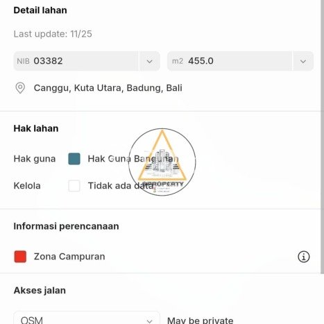 Kavling Tanah untuk Dijual di Canggu, Badung, Luas 455m2 Kavling Tanah untuk Dijual di Canggu, Badung, Luas 455m2
