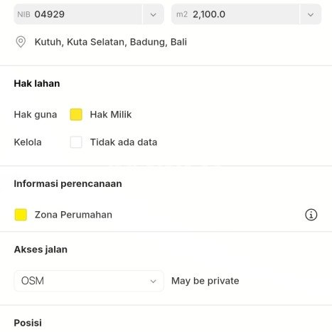 Dijual Tanah 2100m2 di Nusa Dua, Badung Dijual Tanah 2100m2 di Nusa Dua, Badung