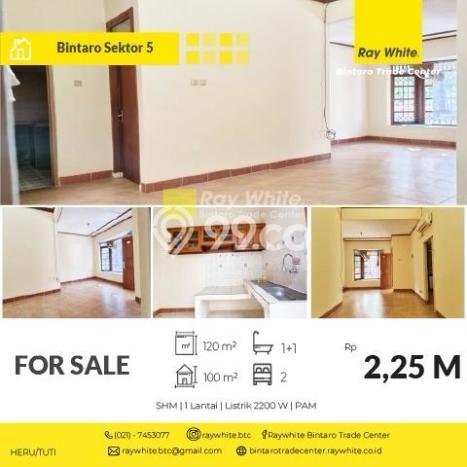 Dijual Hunian Rumah Nyaman 2 Kamar di Bintaro, Tangerang Selatan Dijual Hunian Rumah Nyaman 2 Kamar di Bintaro, Tangerang Selatan