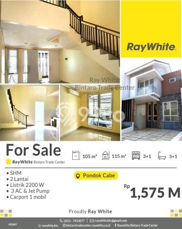 Rumah Luas Asri 4 KT Siap Pakai di Pondok Cabe Tangerang Rumah Luas Asri 4 KT Siap Pakai di Pondok Cabe Tangerang