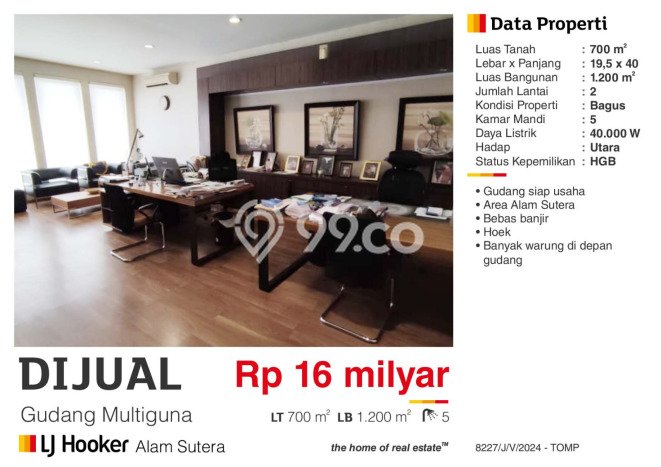 Paling Dicari! Gudang Dijual di BSD Komersial Area Harga Kompetitif Paling Dicari! Gudang Dijual di BSD Komersial Area Harga Kompetitif