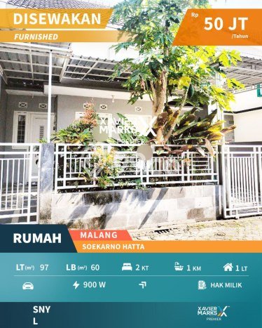 Rumah sewa siap pakai 2 Kamar Tidur di Soekarno Hatta, Malang Rumah sewa siap pakai 2 Kamar Tidur di Soekarno Hatta, Malang