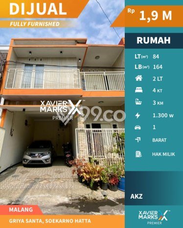 Jual Rumah Eksklusif 4 KT di Soekarno Hatta, Malang Jual Rumah Eksklusif 4 KT di Soekarno Hatta, Malang