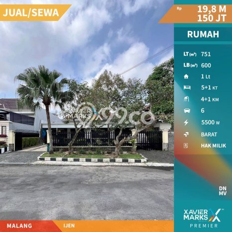 HUNIAN BERKELAS! Rumah Exclusive Klojen, Malang, Luas Tanah 751m2m² LB 600m2m² HUNIAN BERKELAS! Rumah Exclusive Klojen, Malang, Luas Tanah 751m2m² LB 600m2m²