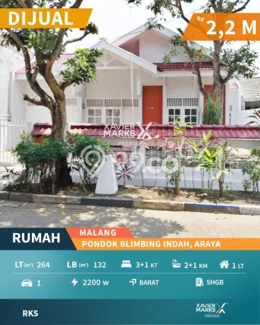 Dijual Rumah Eksklusif 3 KT di Araya, Malang Dijual Rumah Eksklusif 3 KT di Araya, Malang
