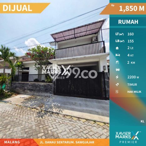 Rumah 4 KT 2 KM LT 160m2m², Luas Bangunan 155m2m² di Sawojajar, Malang Rumah 4 KT 2 KM LT 160m2m², Luas Bangunan 155m2m² di Sawojajar, Malang