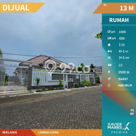 Jual Rumah Luas Megah Dengan View Cantik di Dieng, Malang Jual Rumah Luas Megah Dengan View Cantik di Dieng, Malang