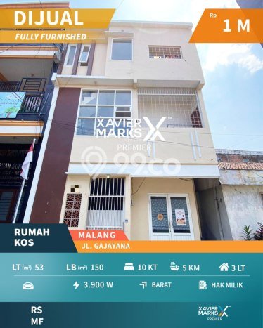 Dijual Kost di Kawasan Lowokwaru, Malang, Spesifikasi 10 KT, 5 KM, 150m2 Dijual Kost di Kawasan Lowokwaru, Malang, Spesifikasi 10 KT, 5 KM, 150m2