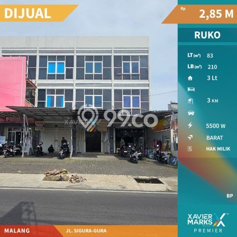 Unit Ruko Dijual di Lowokwaru Malang Luas Bangunan 210m2 Unit Ruko Dijual di Lowokwaru Malang Luas Bangunan 210m2