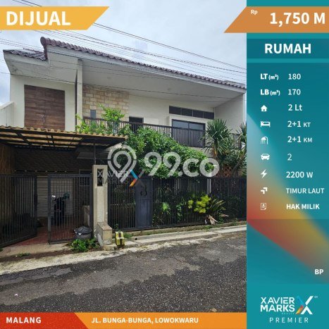 Rumah Kawasan Lowokwaru, LT 180m2m², LB 170m2m² Rumah Kawasan Lowokwaru, LT 180m2m², LB 170m2m²