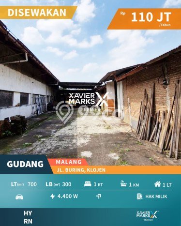 Unit Gudang disewakan di Klojen Malang dengan LT 700m2 / LB 300m2 Unit Gudang disewakan di Klojen Malang dengan LT 700m2 / LB 300m2