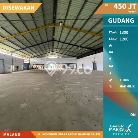 Disewakan Gudang komersial di Pakis luas bangunan 1200m2 Disewakan Gudang komersial di Pakis luas bangunan 1200m2