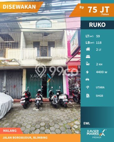 Ruko disewakan lokasi strategis Blimbing Malang 118m2 Ruko disewakan lokasi strategis Blimbing Malang 118m2