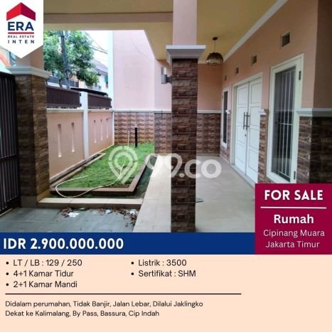 Siap Huni Rumah Mewah 5 Kamar di Jatinegara Dekat ke Mana Pun Siap Huni Rumah Mewah 5 Kamar di Jatinegara Dekat ke Mana Pun