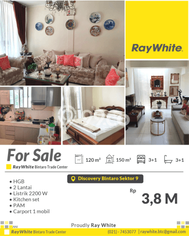Rumah Mewah LB 150m2 Siap Pakai Desain Elegan di Bintaro, Tangerang Selatan Rumah Mewah LB 150m2 Siap Pakai Desain Elegan di Bintaro, Tangerang Selatan