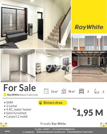 Rumah Minimalis 3 KT di Bintaro Tangerang Selatan Unfurnished Rumah Minimalis 3 KT di Bintaro Tangerang Selatan Unfurnished
