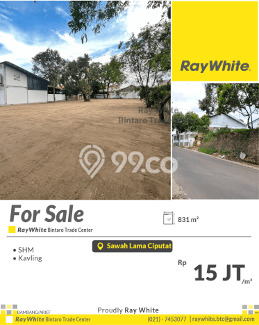 Tanah Kavling di Ciputat Dijual dengan Luas 831m2 Tanah Kavling di Ciputat Dijual dengan Luas 831m2
