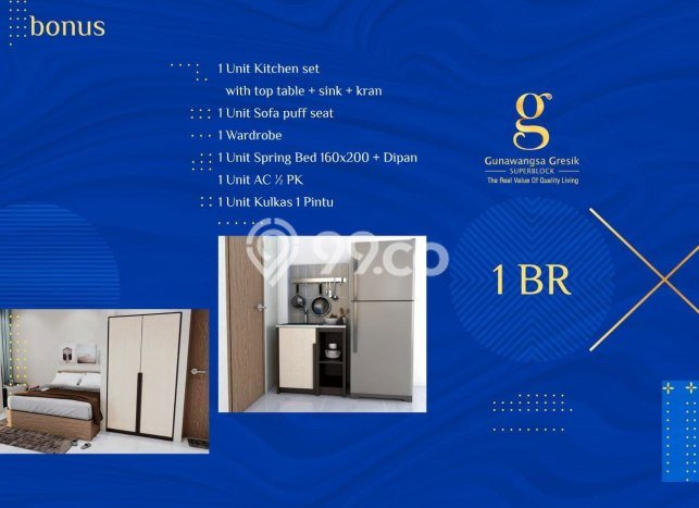 Apartemen Terjangkau Dijual di Gresik 1 KT & 1 KM Apartemen Terjangkau Dijual di Gresik 1 KT & 1 KM