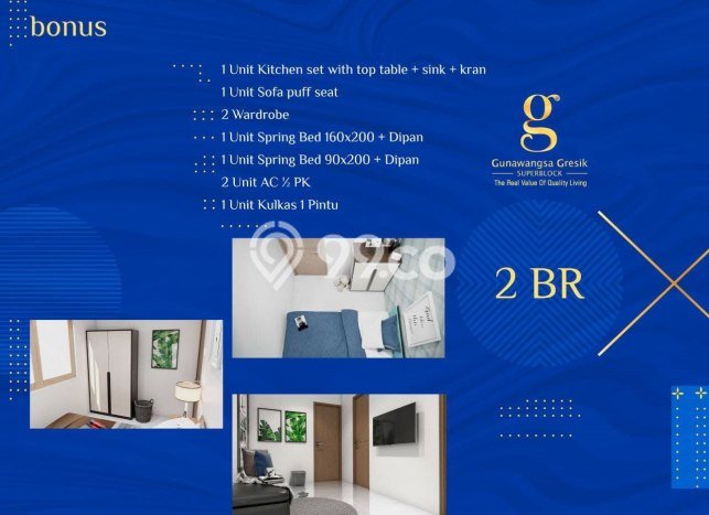 Apartemen Terjangkau Dijual di Gresik 1 KT & 1 KM Apartemen Terjangkau Dijual di Gresik 1 KT & 1 KM