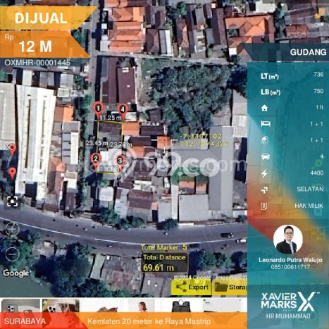Unit Gudang Dijual di Surabaya LT 736m2 & LB 750m2 Unit Gudang Dijual di Surabaya LT 736m2 & LB 750m2