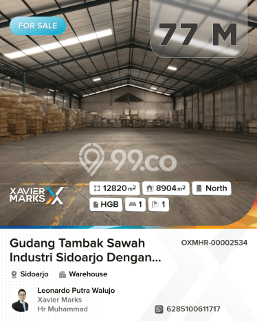 Area Ramai! Gudang Dijual di Jabon untuk Bisnis Luas Bangunan 8904m2 Area Ramai! Gudang Dijual di Jabon untuk Bisnis Luas Bangunan 8904m2