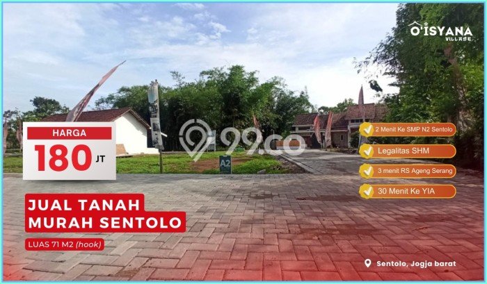 Tanah untuk Dijual di Wirobrajan Yogyakarta Luas 71m2 Tanah untuk Dijual di Wirobrajan Yogyakarta Luas 71m2