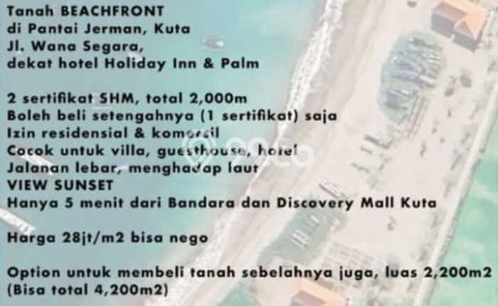 Kavling Tanah di Kuta Dijual Luas 2000m2 Legalitas SHM Kavling Tanah di Kuta Dijual Luas 2000m2 Legalitas SHM