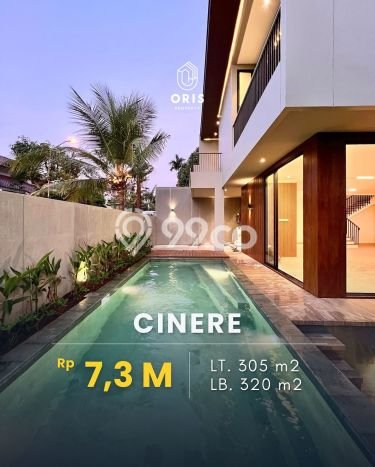 Rumah Mewah LB 320m2 Siap Pakai Desain Elegan di Cinere, Jakarta Selatan Rumah Mewah LB 320m2 Siap Pakai Desain Elegan di Cinere, Jakarta Selatan