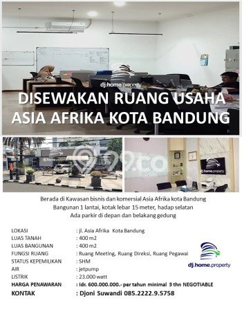 Komersial Disewa di Bandung dengan LB 400m2 Area Komersial Ramai Komersial Disewa di Bandung dengan LB 400m2 Area Komersial Ramai