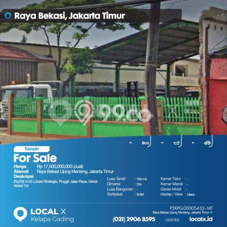 Tanah untuk Dijual di Cakung Jakarta Timur Luas 700m2 Tanah untuk Dijual di Cakung Jakarta Timur Luas 700m2