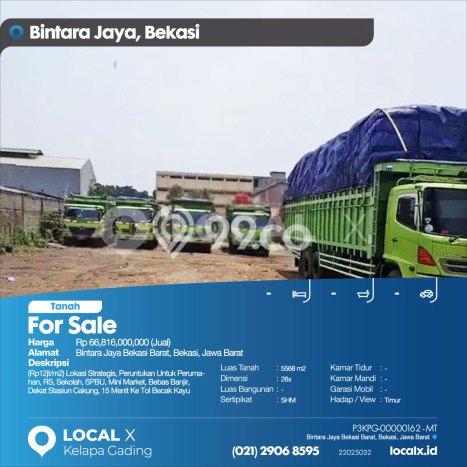 Untuk Dijual Tanah 5568m2 di Bintara, Bekasi Untuk Dijual Tanah 5568m2 di Bintara, Bekasi
