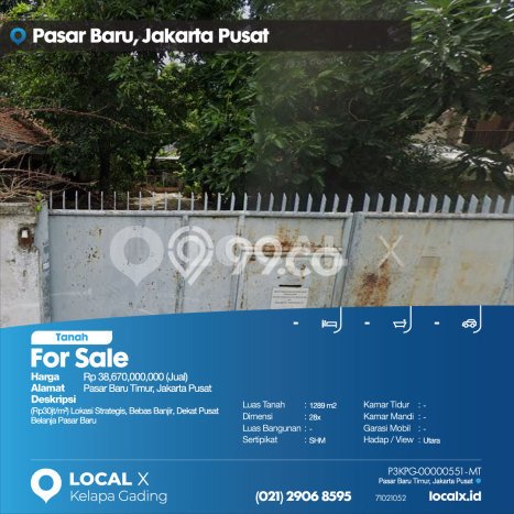 Tanah Kavling Dijual di Jakarta Pusat dengan Spesifikasi 1289m2 Tanah Kavling Dijual di Jakarta Pusat dengan Spesifikasi 1289m2
