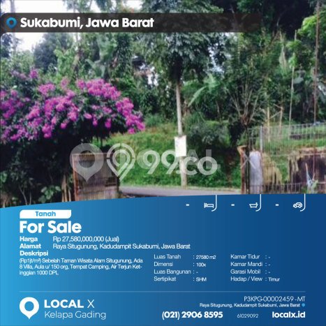 Tanah Dijual Lokasi Kadudampit, Sukabumi dengan Luas Tanah 27580m2 dan Status SHM Tanah Dijual Lokasi Kadudampit, Sukabumi dengan Luas Tanah 27580m2 dan Status SHM
