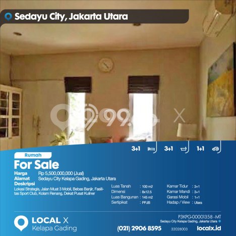 Hunian Mewah Dijual LT 100m2 di Kelapa Gading, Jakarta Utara Hunian Mewah Dijual LT 100m2 di Kelapa Gading, Jakarta Utara