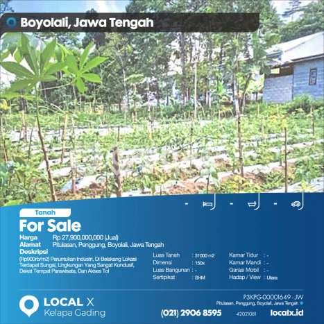 Tanah Kavling Dijual di Boyolali dengan Spesifikasi 31000m2 Tanah Kavling Dijual di Boyolali dengan Spesifikasi 31000m2